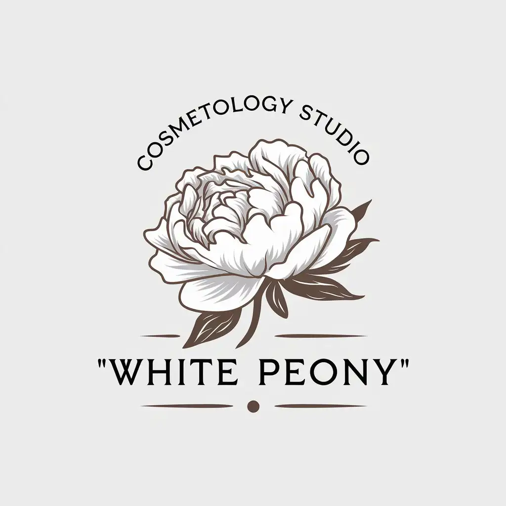 LOGO-Design-For-Cosmetology-Studio-White-Peony-Minimalistic-White-Peony-Symbol-for-Beauty-Spa-Industry