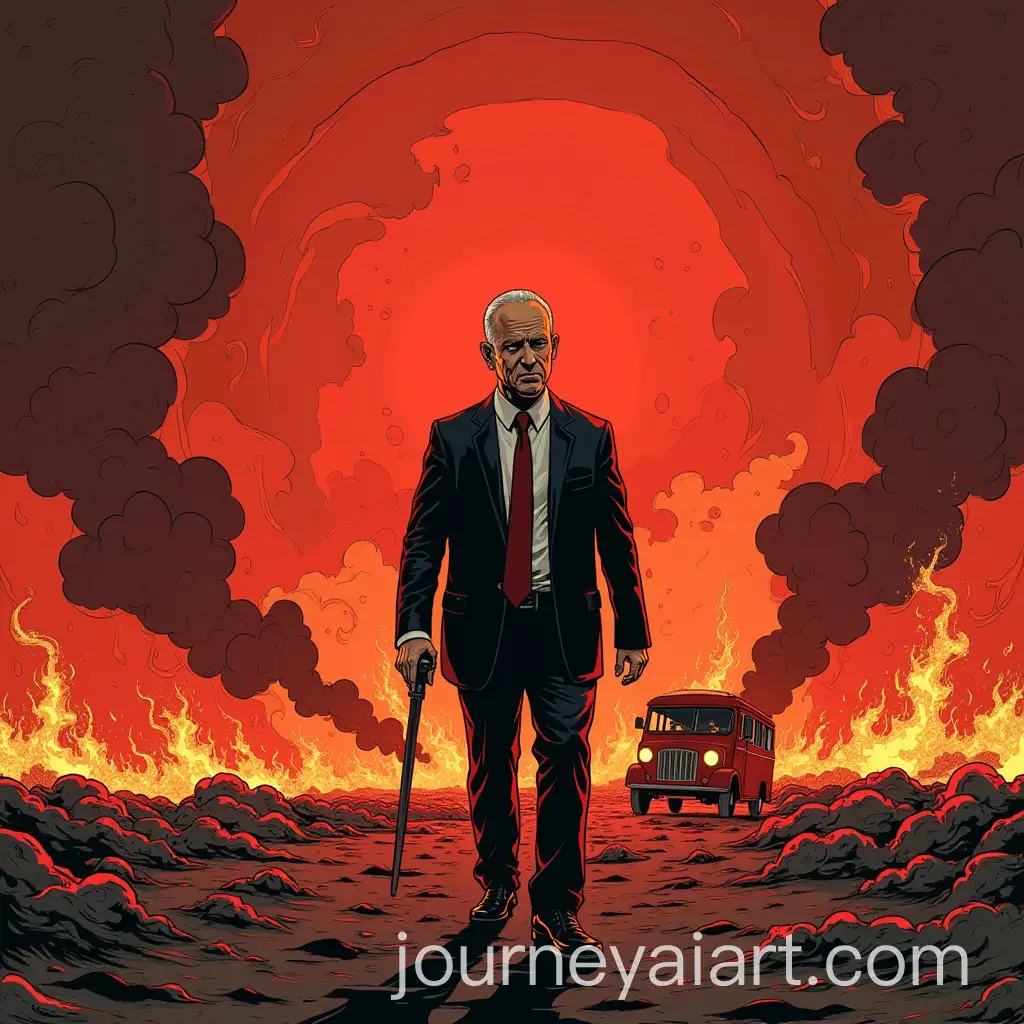 Netanyahu-Depicted-in-Hell-in-Comic-Style