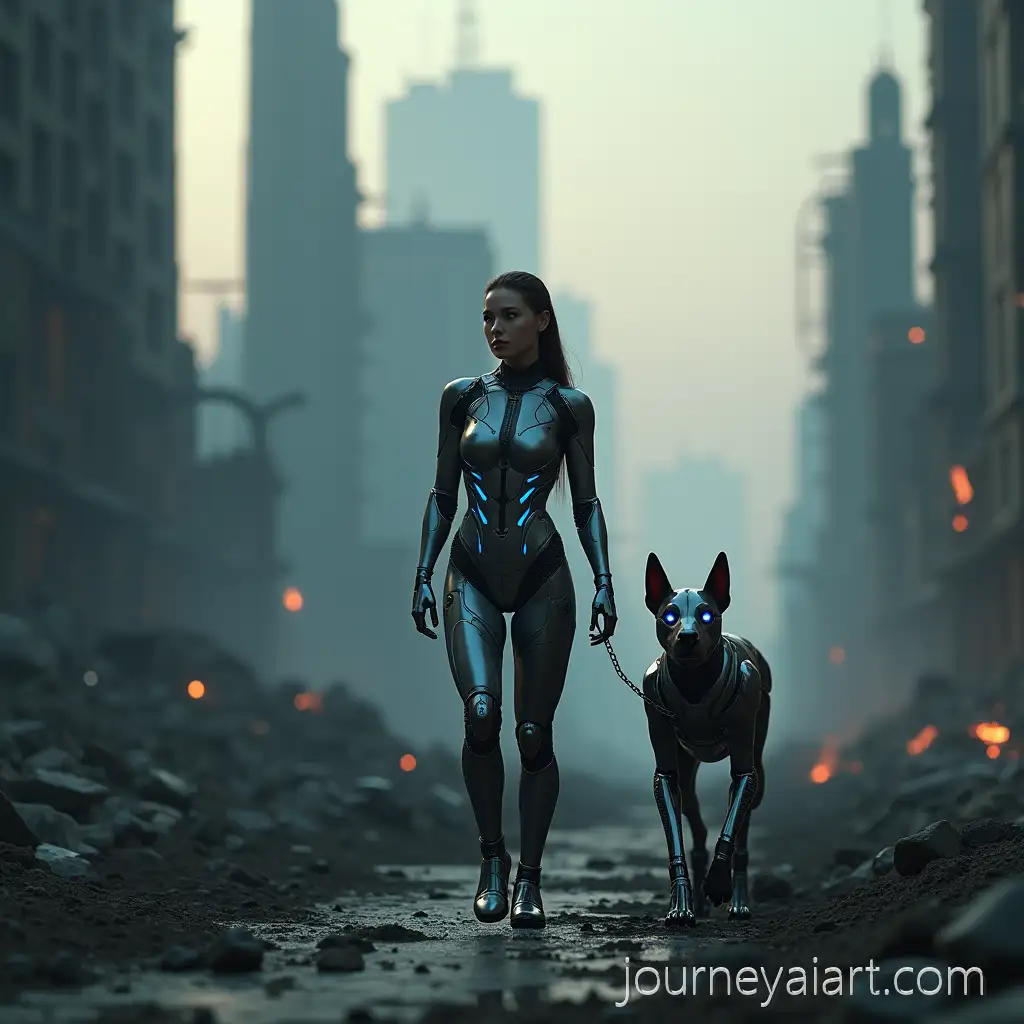Futuristic-Cyborg-and-Robotic-Dog-in-PostApocalyptic-Cityscape