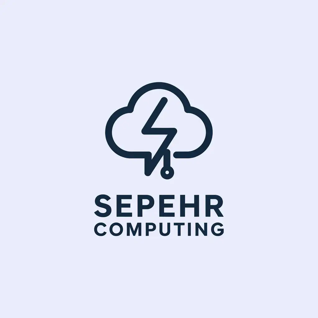 LOGO Design for Sepehr Computing Dark Blue Dark Green Minimalist Cloud Computing Theme