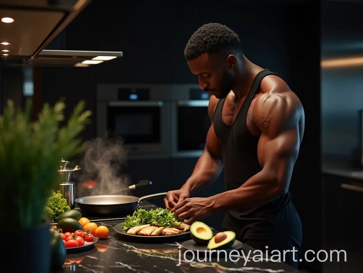 Black-American-BodyAI-Image-Prompt-Expansionbuilder-Preparing-Nutritious-Meal-in-Modern-Kitchen