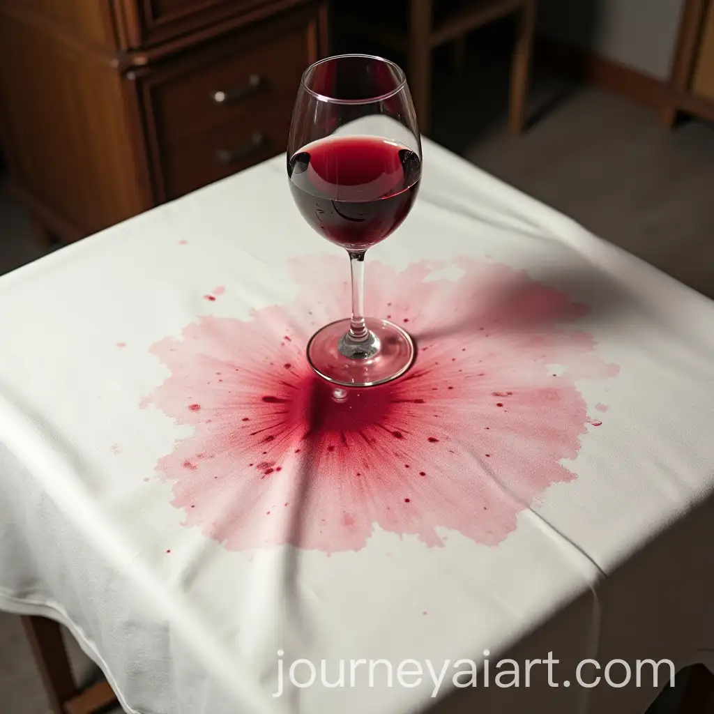 TableclothAI-Image-Prompt-Expansion-with-Wine-Stain-and-Glass-on-Surface