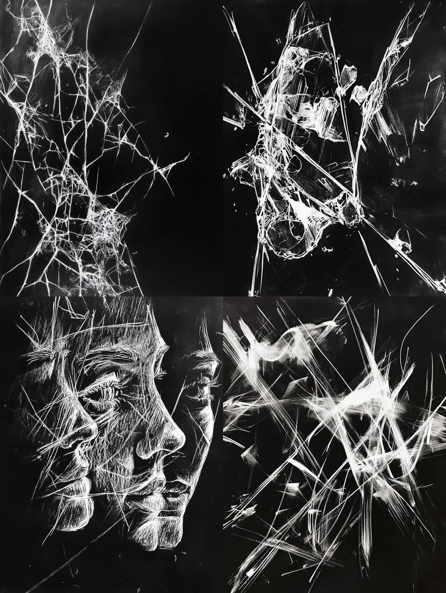 Detailed-Pencil-Sketch-of-Graffiti-Scratched-into-Glass-White-on-Black-Background