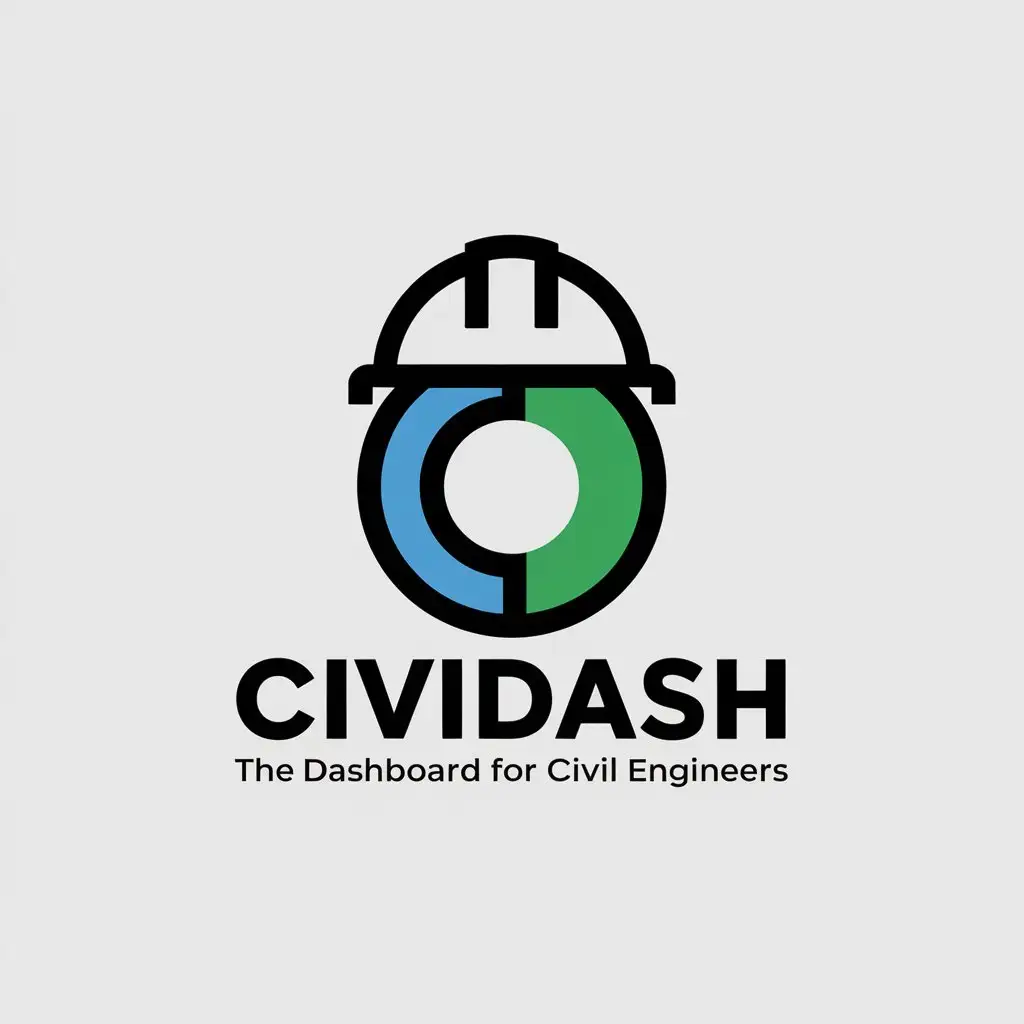 LOGO Design for CiviDash Combining Letters C D with Hard Hat for Civil Engineering Dashboard