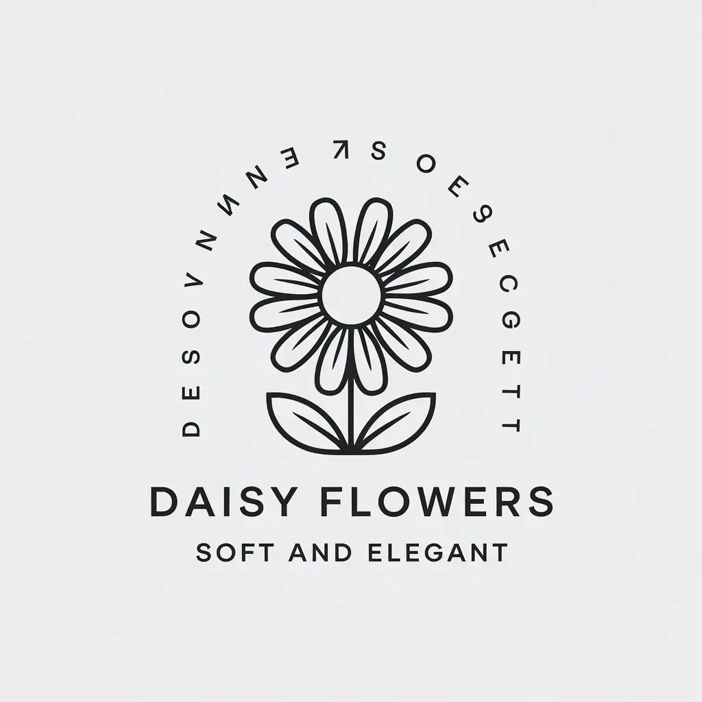 LOGO Design for DaisyFlow Minimalist Daisy Symbol on Clear Background for Nonprofit Industry