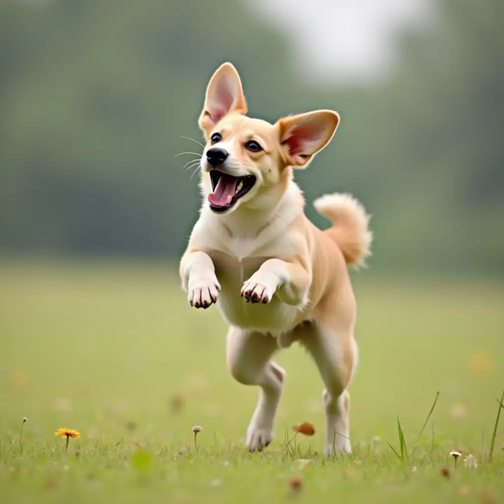 A dog jumping