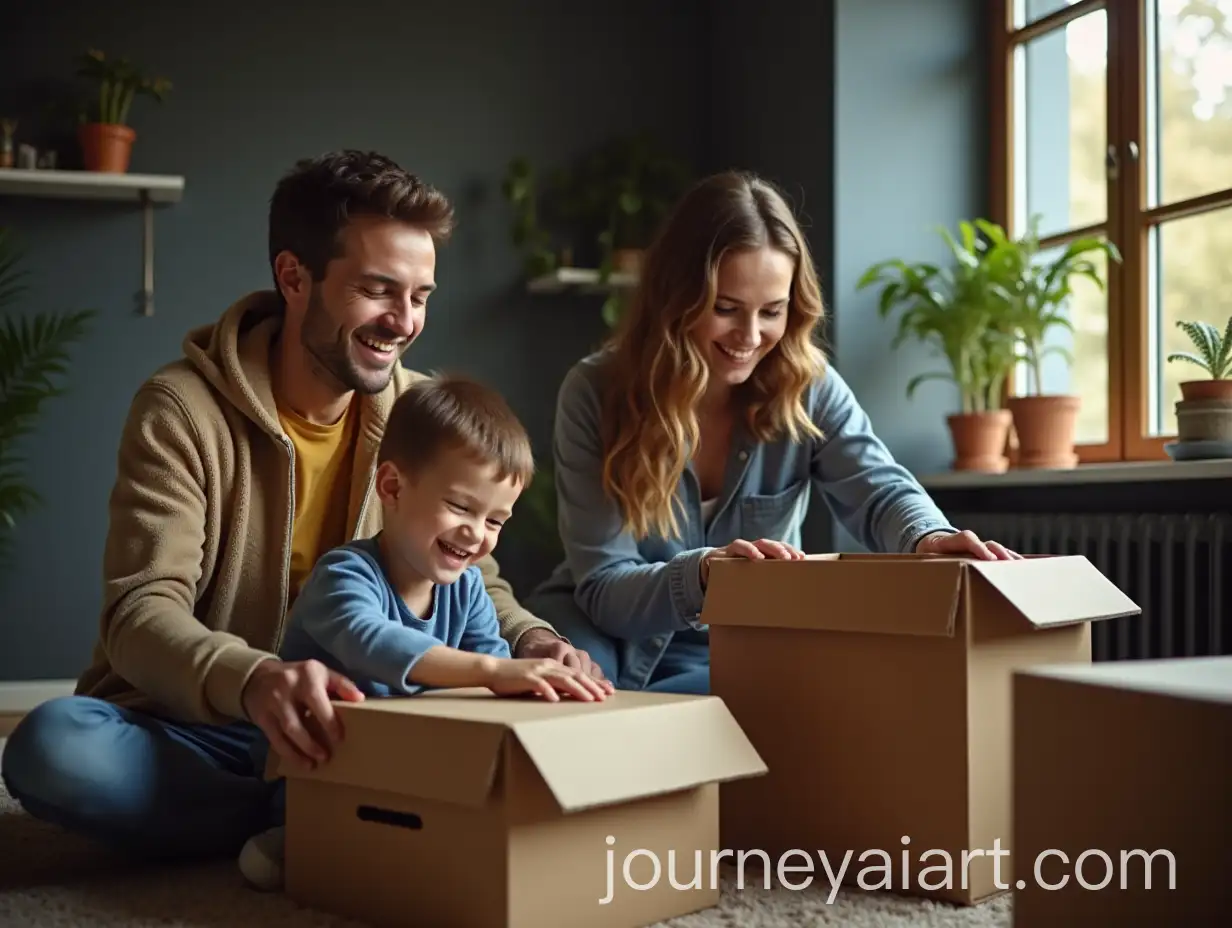 Family-Packing-Moving-Boxes-Together-in-a-Cozy-Modern-Room