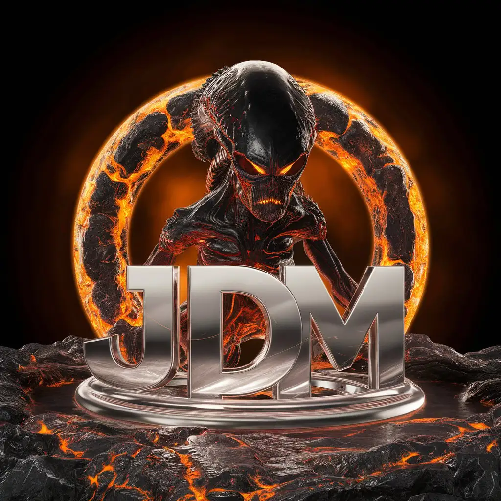 LOGO Design For JDM Volcanic Lava Alien Ring with Mercury Engraving