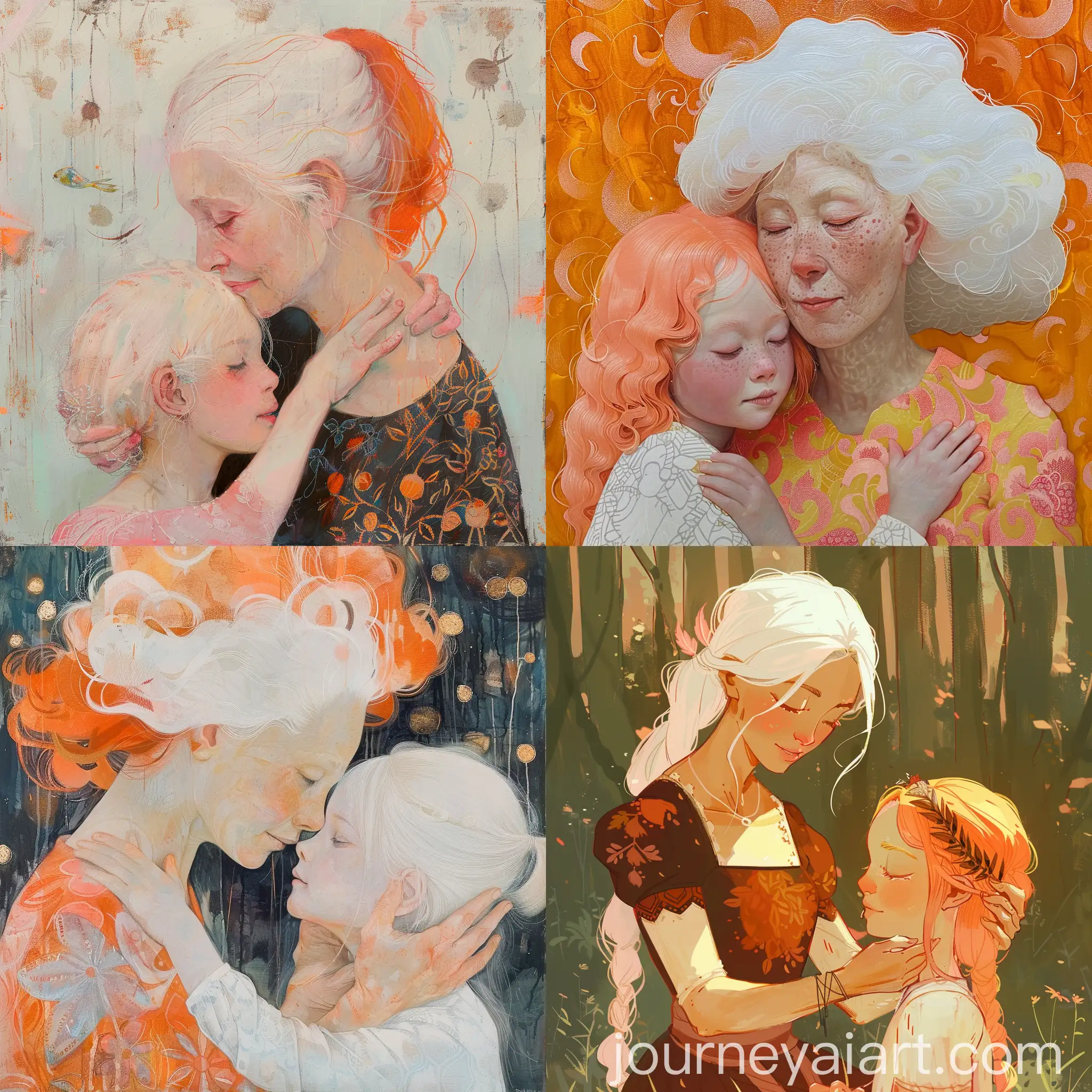 Mother-and-Daughter-Bonding-with-Unique-Hair-Colors
