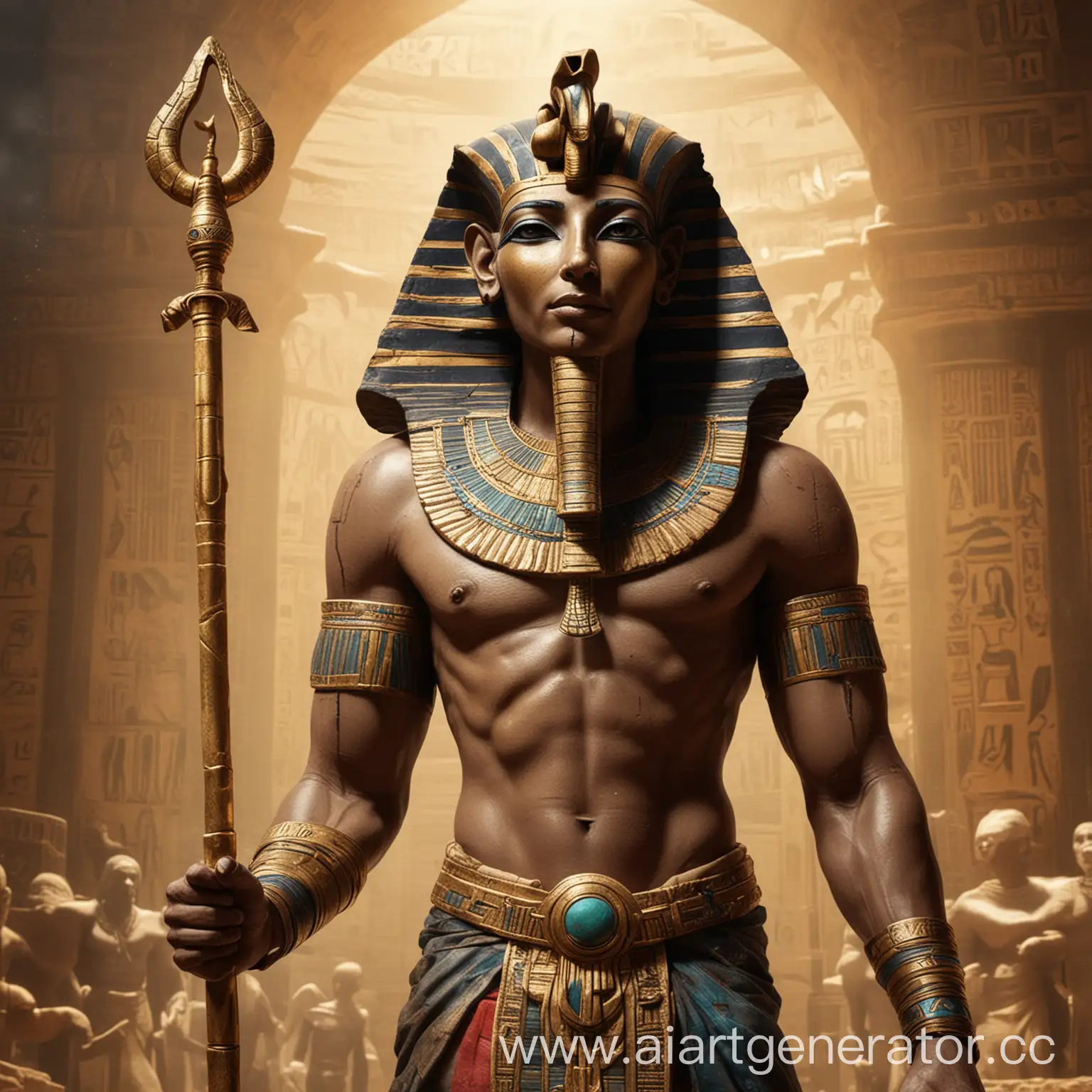 Ra-the-Egyptian-Sun-God-Depicted-in-a-Realistic-Style-Against-a-Majestic-Background