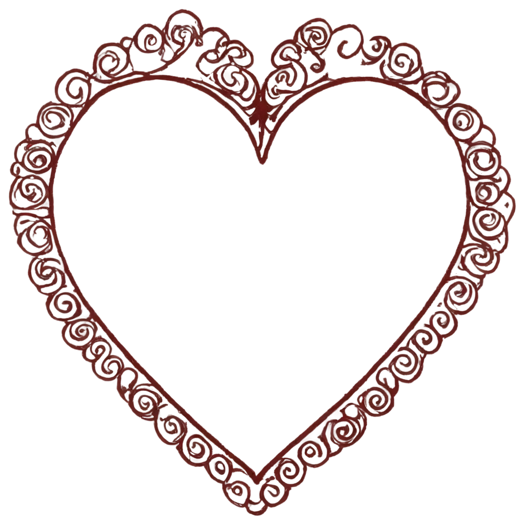 HeartShaped-Border-with-Swirls-and-Featherlike-Top-Section-PNG-Image