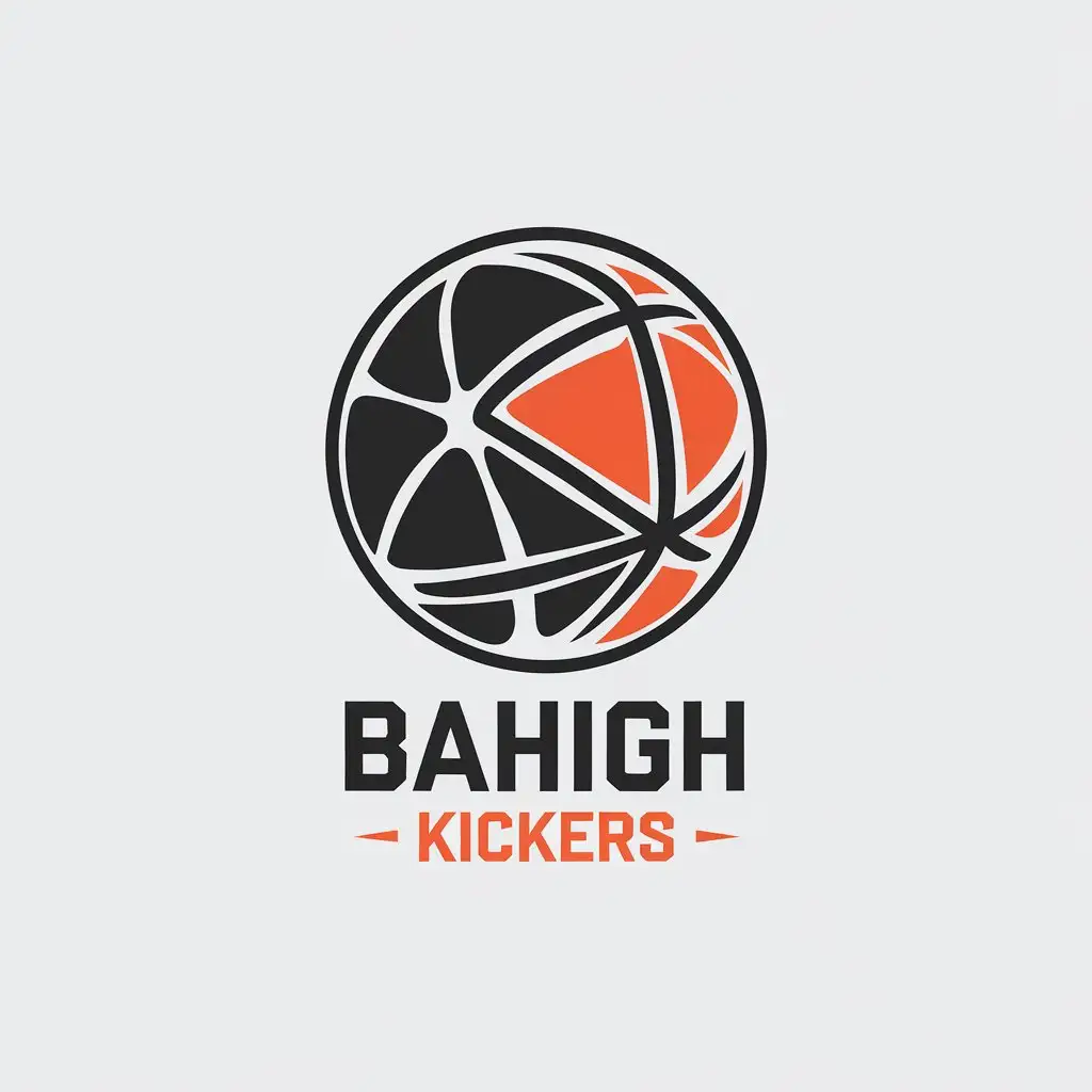 LOGO Design for Bahigh Kickers Minimalistic Sepaktakraw Ball Symbol with Clear Background