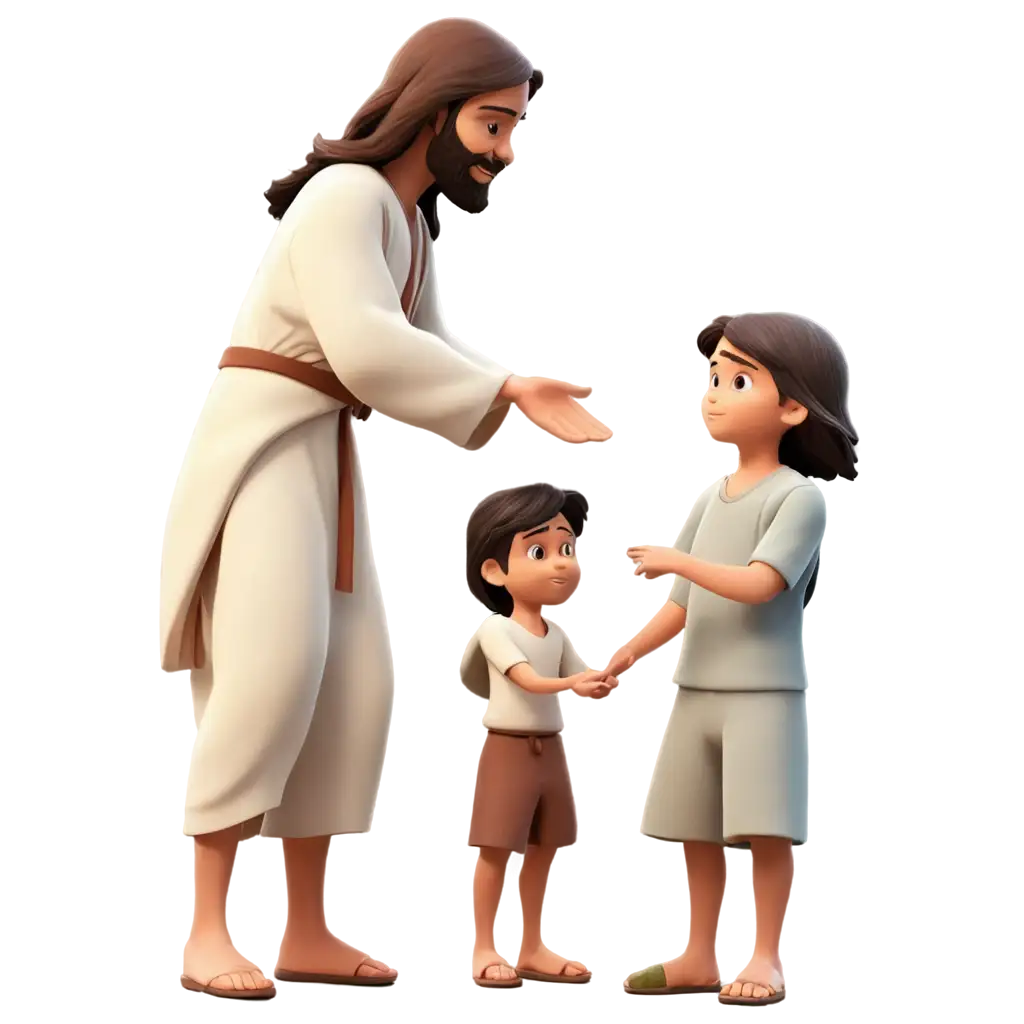 Jesus-and-Children-Animation-PNG-High-Quality-Religious-Illustration-for-Various-Uses