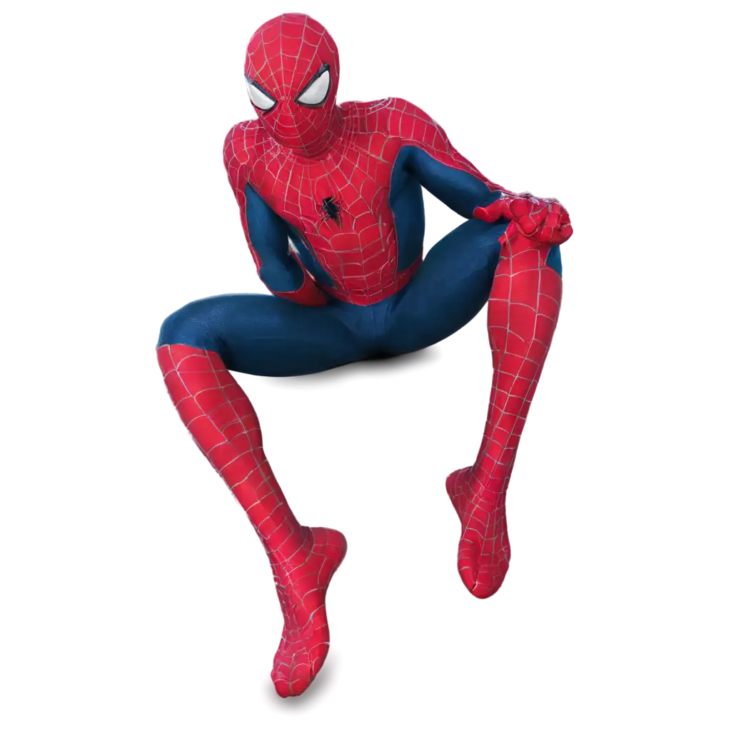 Spiderman-Sitting-and-Eating-PNG-Image-HighQuality-and-Versatile-for-Various-Uses