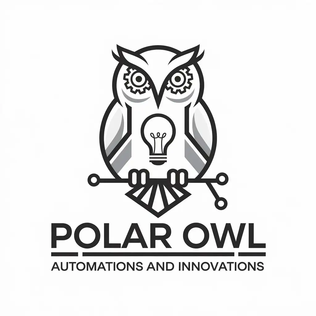 LOGO Design for Polar Owl Automations and Innovations Polar Owl Symbol for Technology Industry