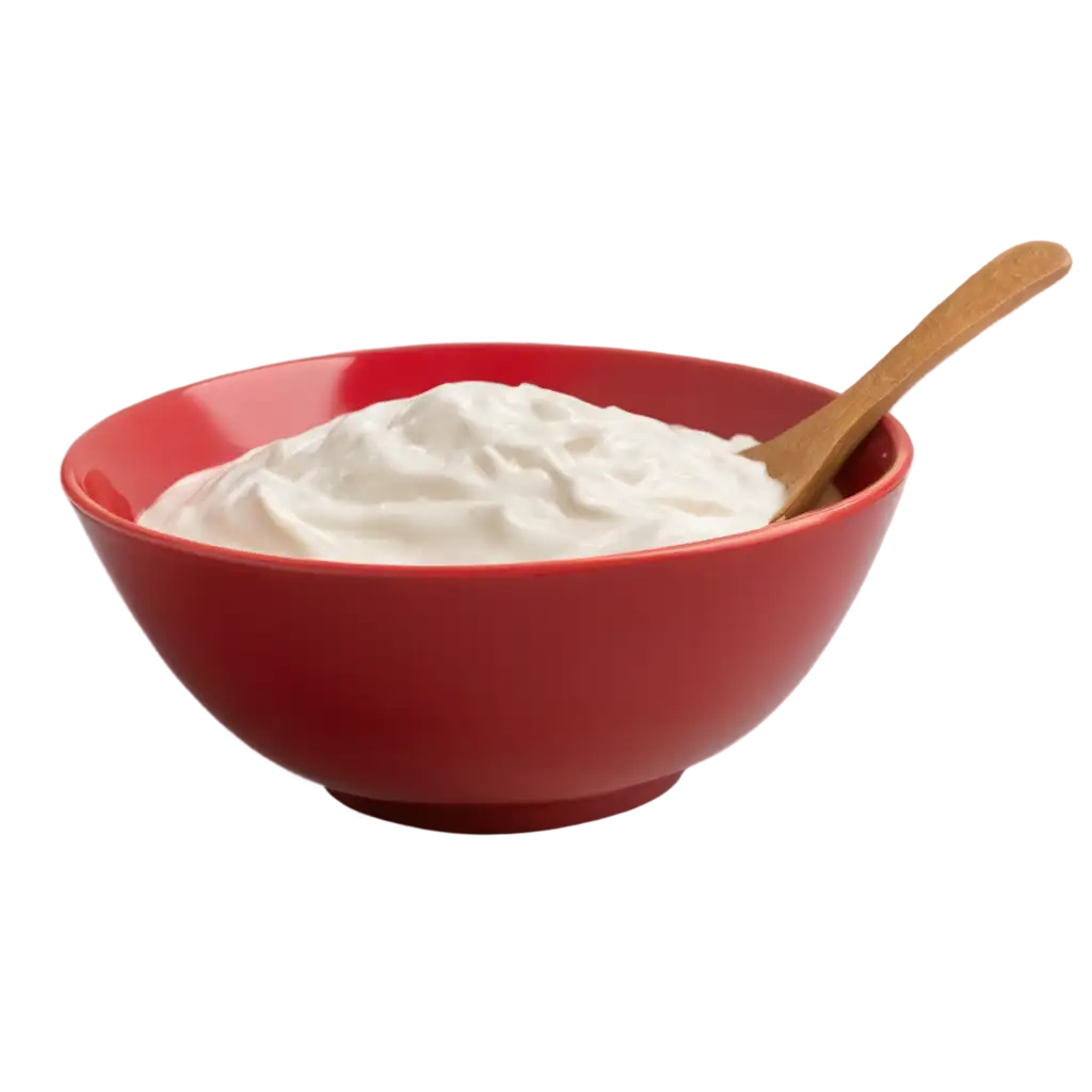 Sour-Cream-in-a-Red-Bowl-PNG-Image-HighQuality-and-Transparent-for-Various-Uses