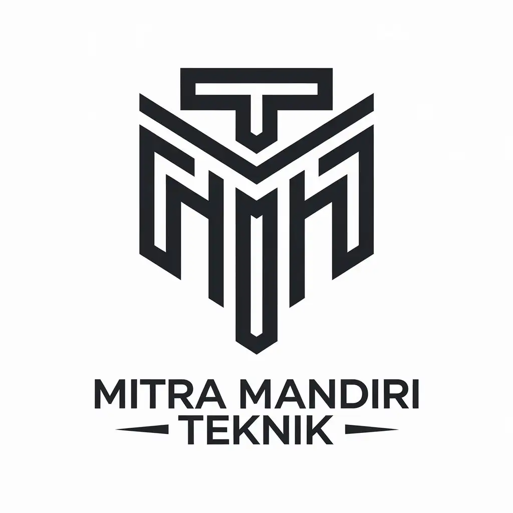 LOGO Design for Mitra Mandiri Teknik VectorBased MMT Symbol with Clear Background and Modern Touch