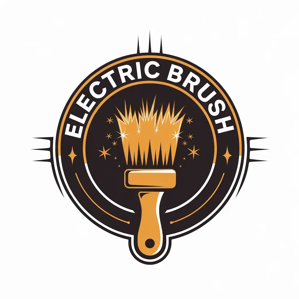 LOGO Design for Electric Brush Modern Brush Symbol for Technology Industry with Clear Background