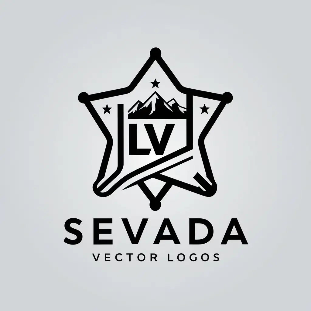 LOGO Design for LV Sheriff Badge with Nevada Landscape on Clear Background