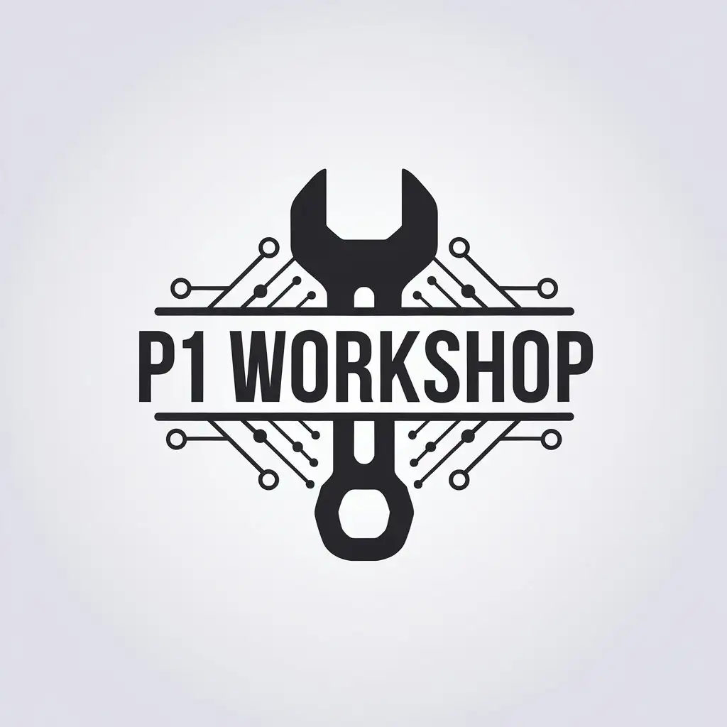 LOGO Design for P1 WorkShop Minimalistic Vector Design with Technology Focus