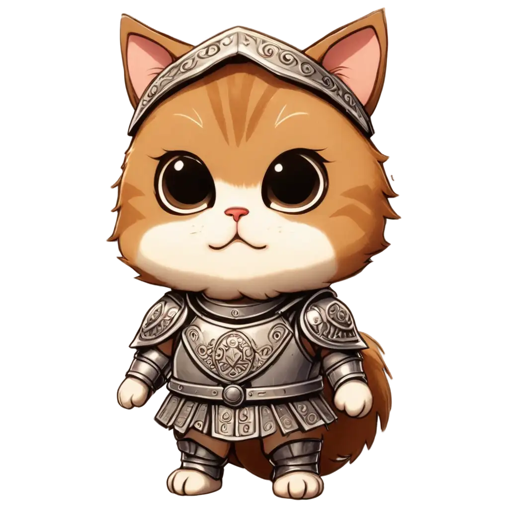 Chibi cat , wearing Roman armor