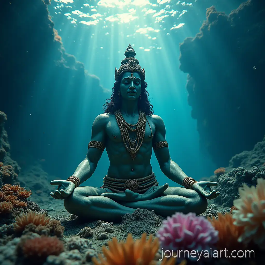 Divine-Meditation-of-Lord-Hanuman-in-Underwater-Coral-ReefDivine-Hanuman-Meditation