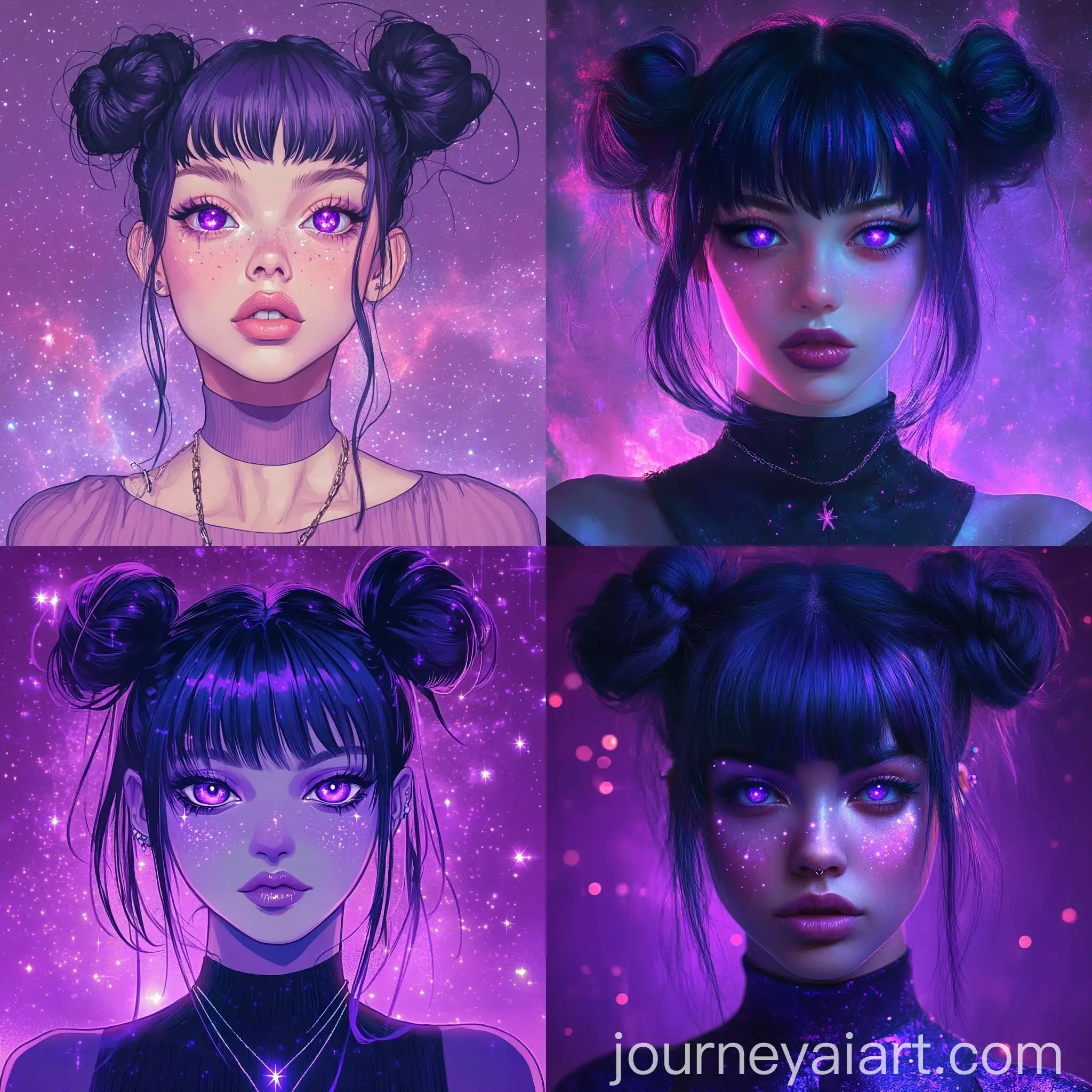 Anime-Baddie-Girl-with-Pastel-Purple-Galaxy-Background
