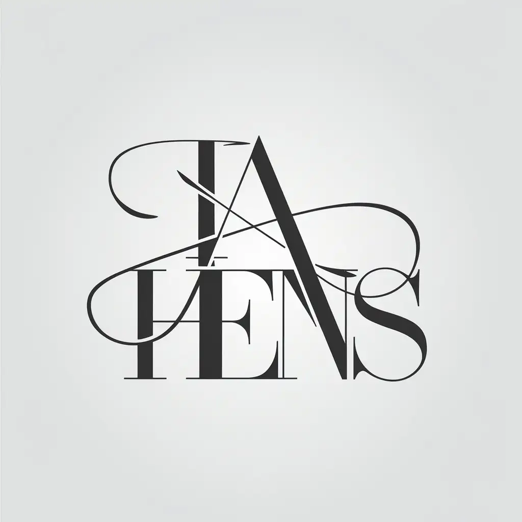 LOGO Design for iAHENS Elegant Artistic Reflection with Personal Elements and Monogram