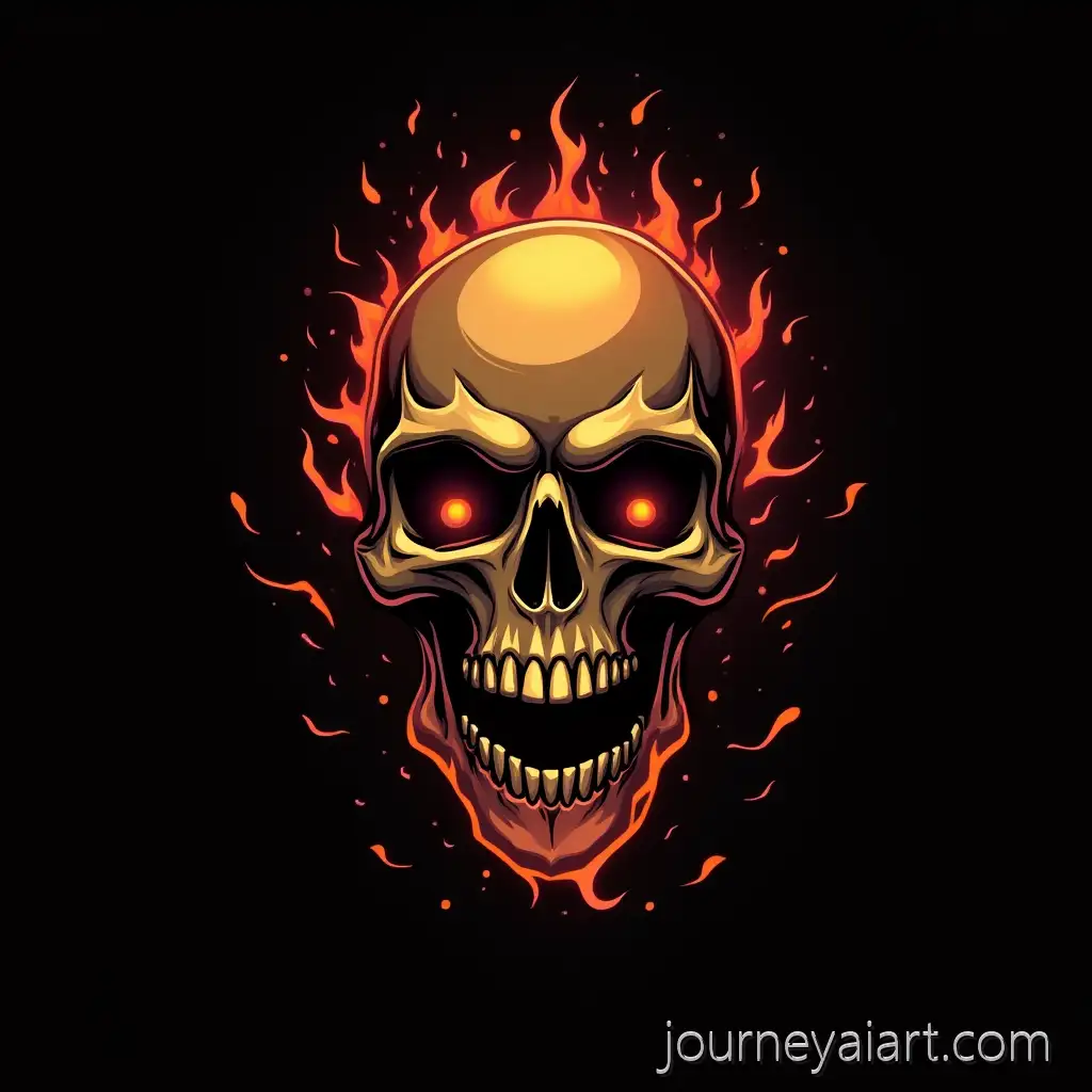 Fiery-Skull-Biker-in-Vector-Art-Design-on-Black-Background