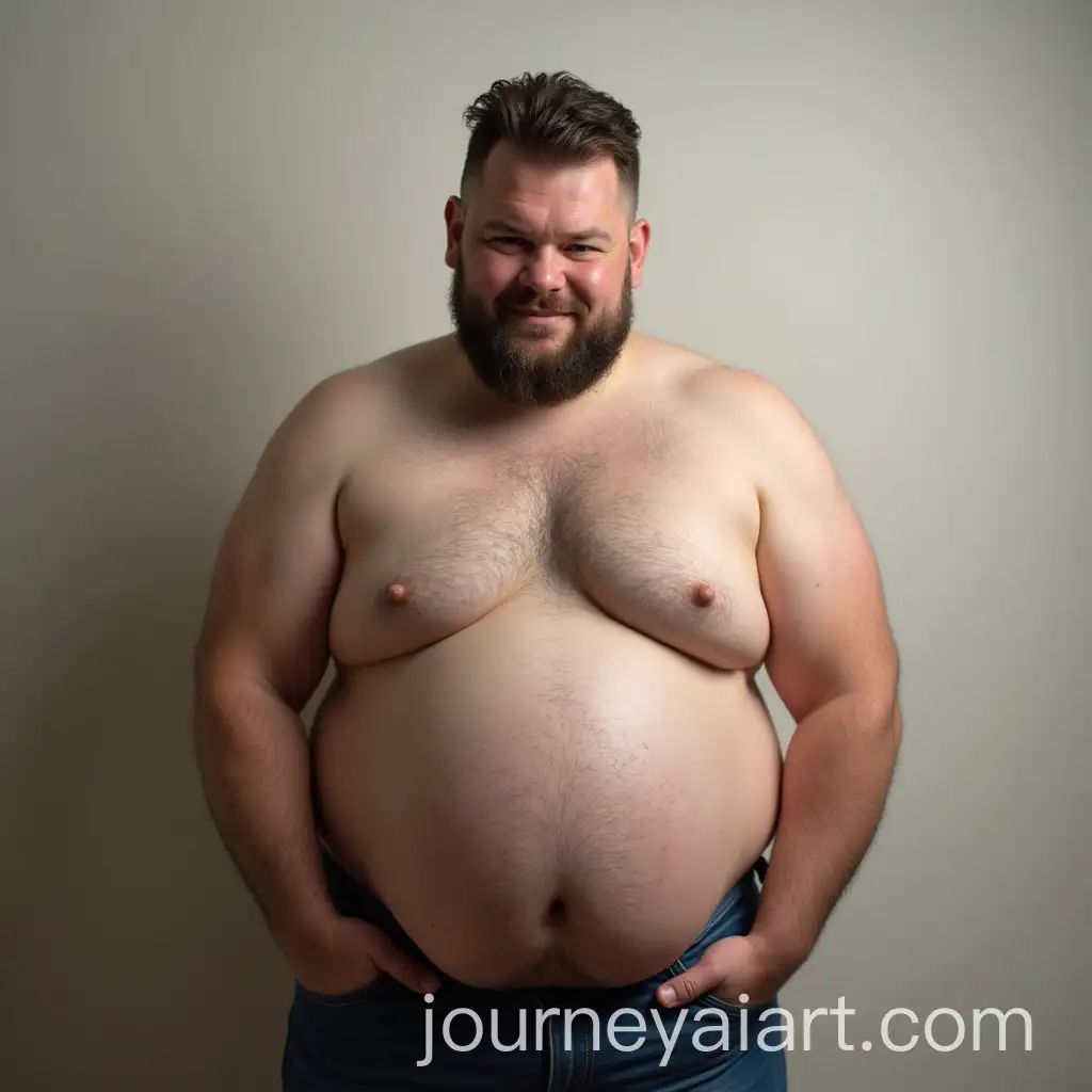 Obese-Man-with-Pregnancy-Belly-Posing-Without-Shirt