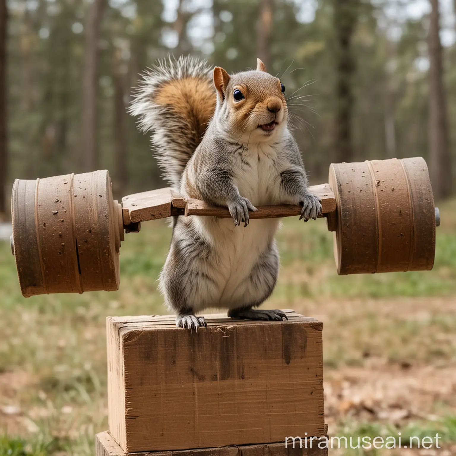 Squirrel Weightlifting with Determination