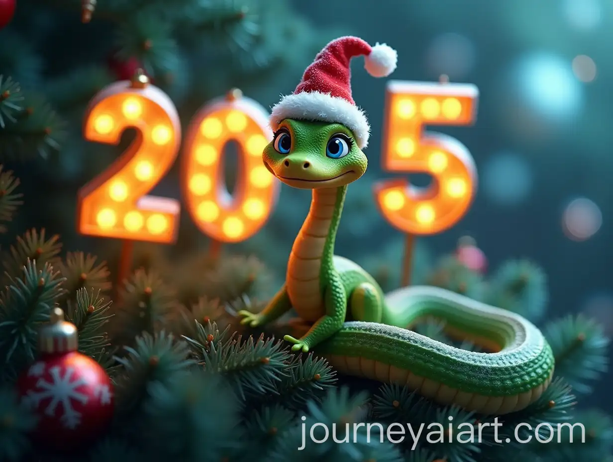 Cute-Green-Snake-with-Blue-Eyes-and-Santa-Hat-Above-2025-Numbers-in-a-Magical-Holiday-Scene