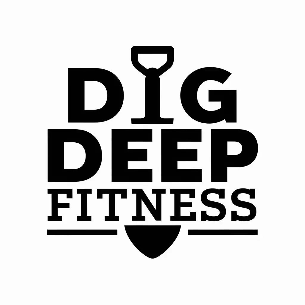 LOGO Design For Dig Deep Fitness Dynamic Shovel Symbol in Sports Fitness Industry