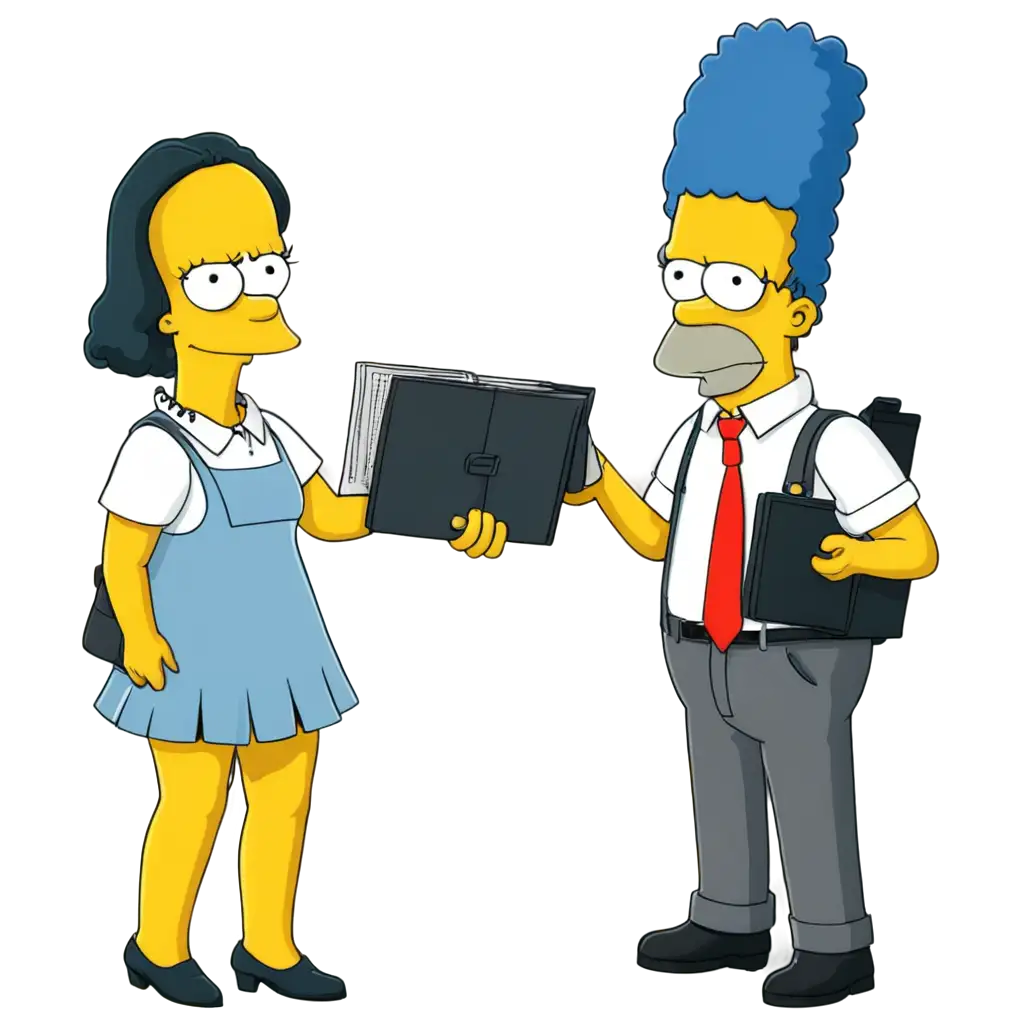 PNG-Cartoon-Simpson-Gathering-Information-with-Others-AI-Art-Prompt