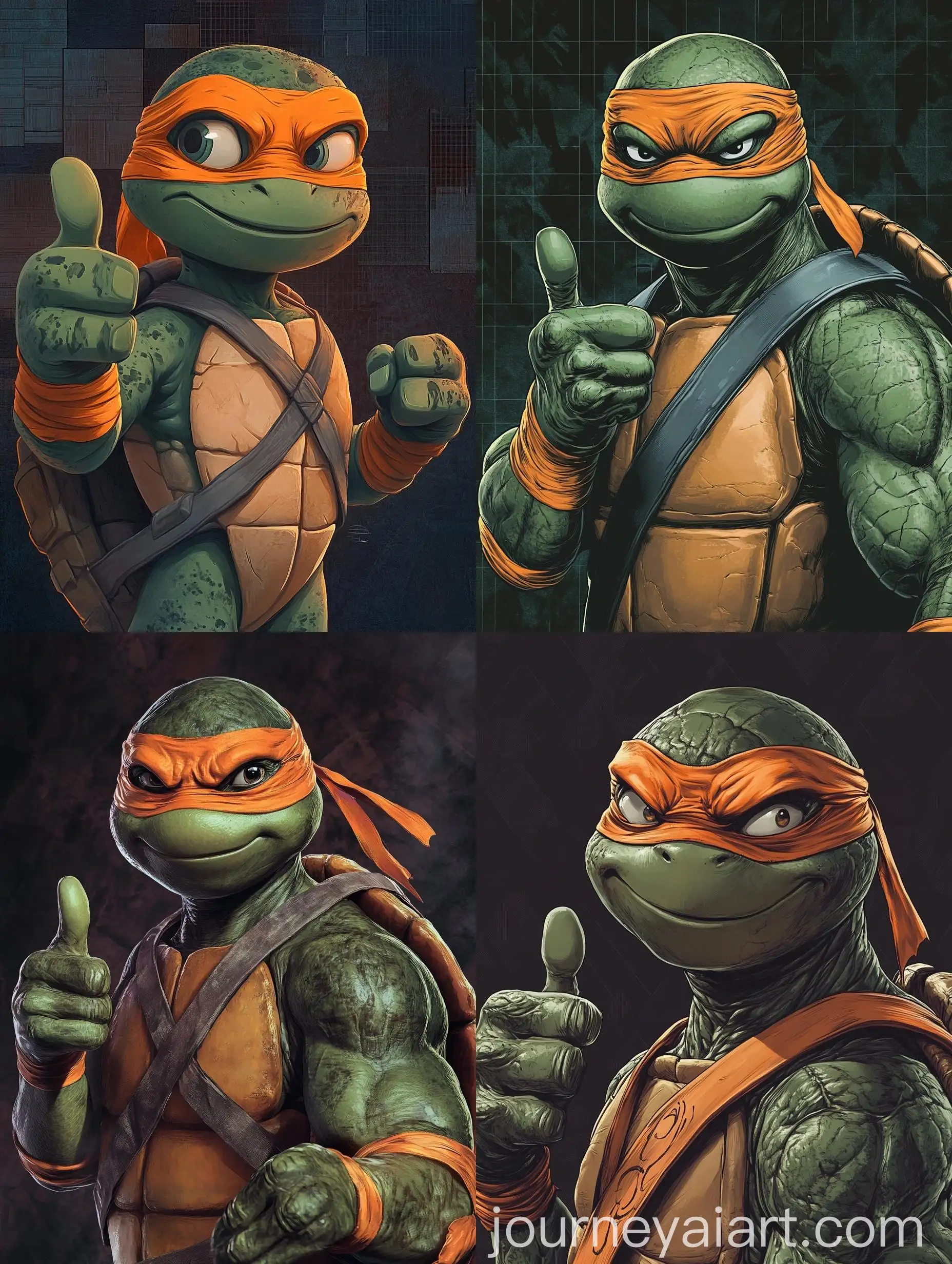 Michelangelo-Ninja-Turtle-Thumbs-Up-in-Animated-Style