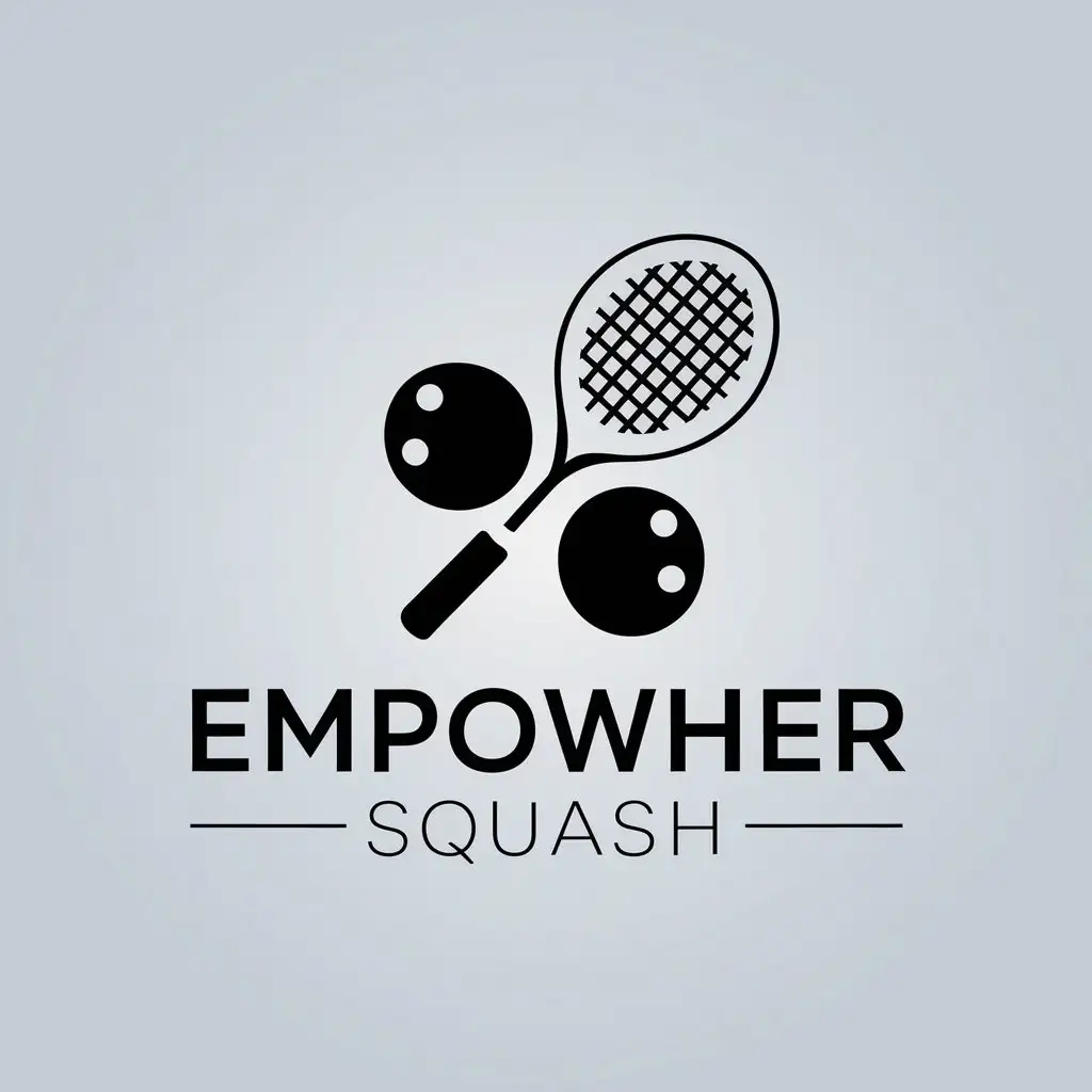 LOGO Design For EmpowHER Squash Squash Racket and Ball Theme