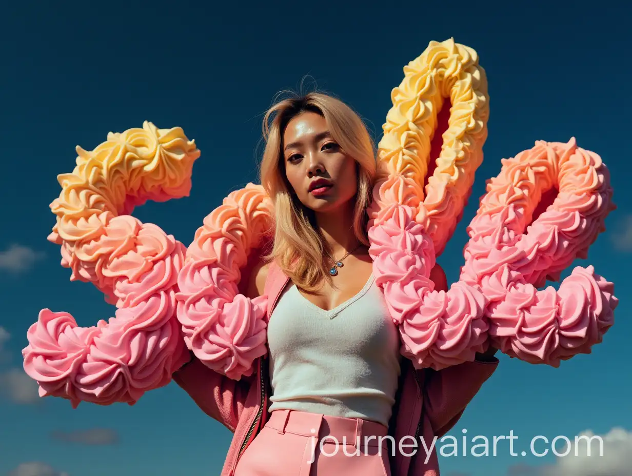 Futuristic-Streetwear-Model-with-Rainbow-Ice-Cream-Typography