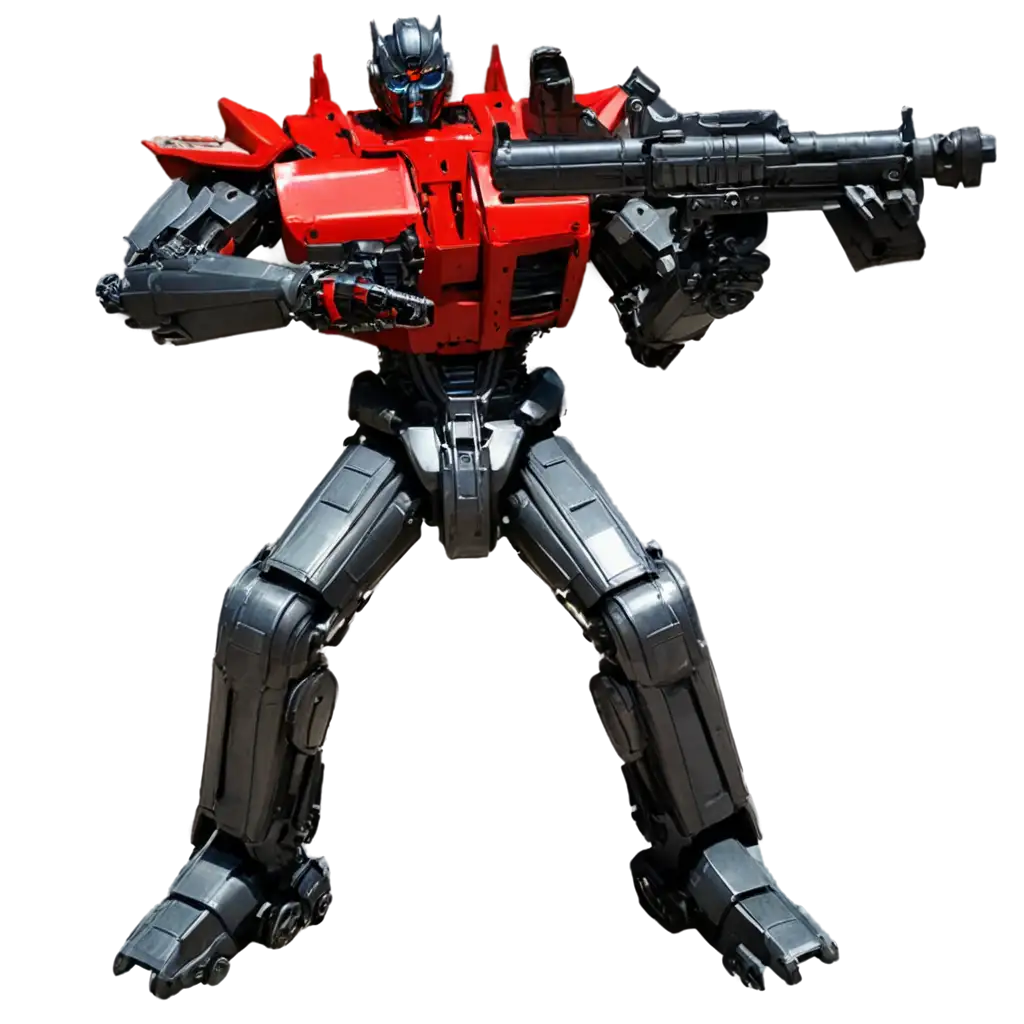 HighQuality-PNG-of-Robot-Transformer-with-Red-Automatic-Motor-and-LongBarreled-Pistol