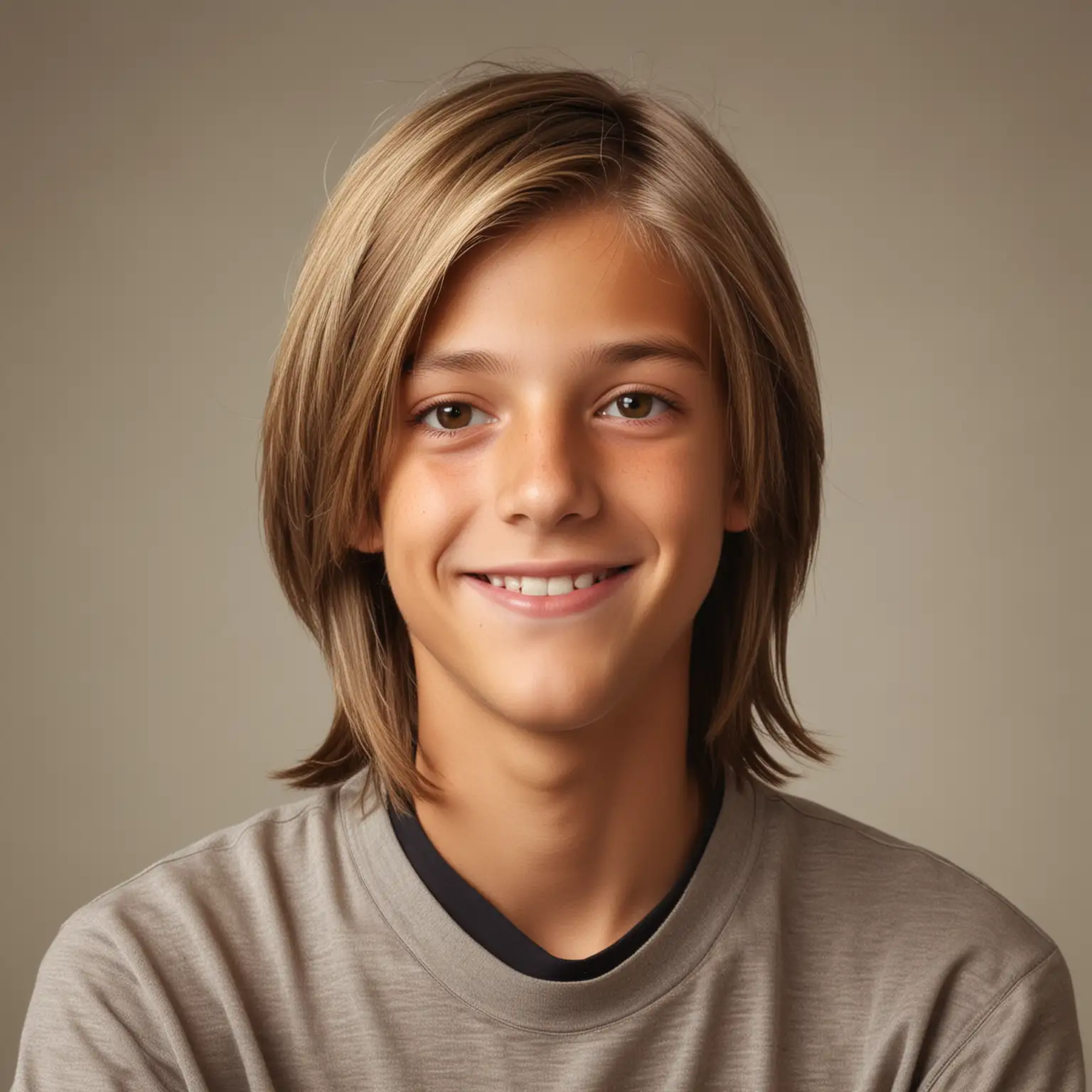 Hyper Realistic Portrait of a ThirteenYearOld Boy with Sunlit Hair