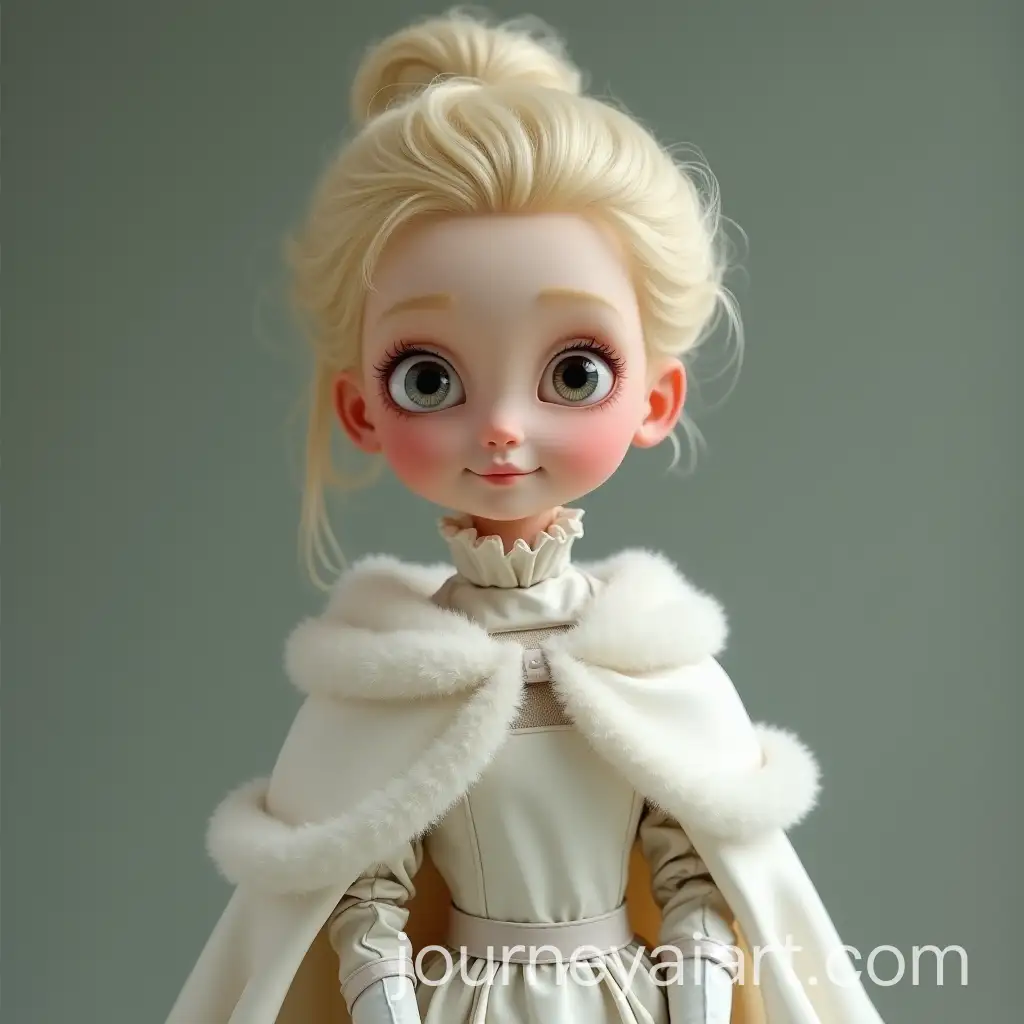Realistic-Porcelain-Doll-Woman-in-Practical-Frilly-Clothes-and-Snow-Cape