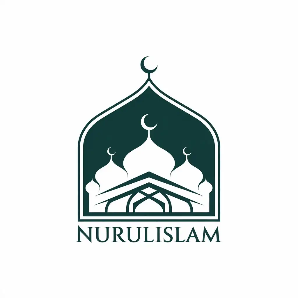 LOGO Design for Nurulislam Mosque Symbol with Modern and Moderate Style for Religious Industry