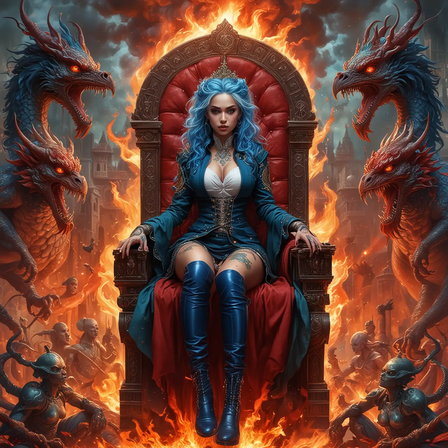 Adolescent Goddess Empress Commanding Fire and Dragons