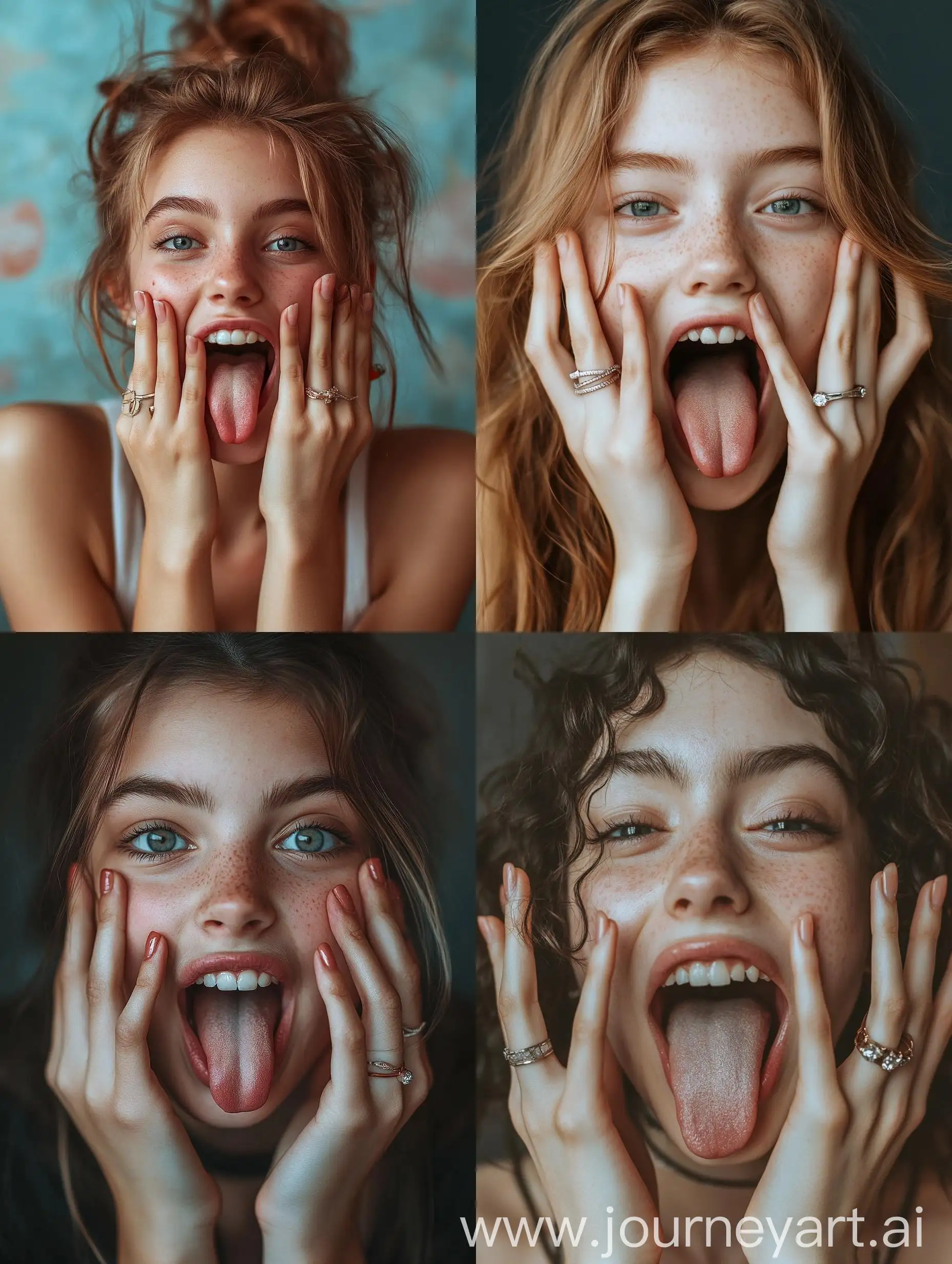 Playful-Teenage-Girl-Making-Silly-Face-with-Tongue-and-Hands-on-Face