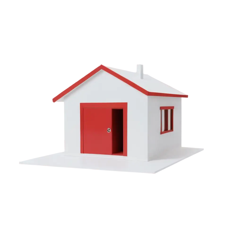 House-White-with-Red-Bases-PNG-Striking-Contemporary-Architecture-Illustration