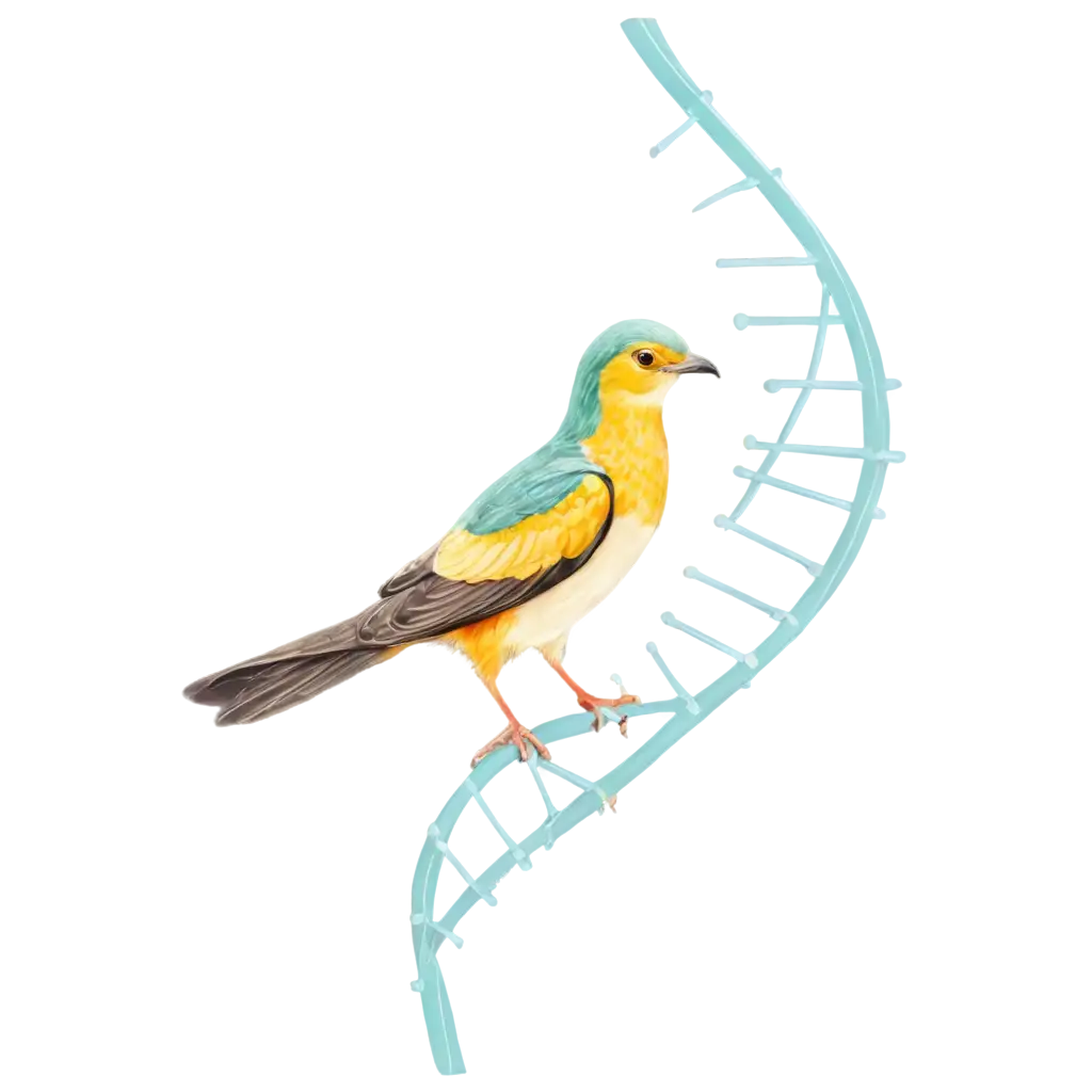 Anime-Bird-Perching-on-DNA-Strand-PNG-Illustration-for-HighQuality-Visuals