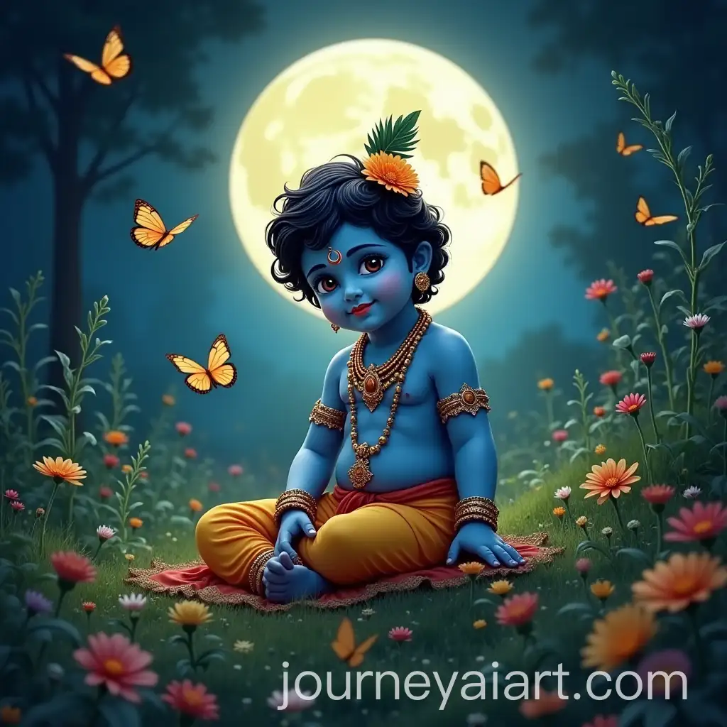 ShAI-Art-Prompt-Expansionree-Krishna-Under-Moonlight-Surrounded-by-Gopis-in-a-Blossoming-Garden