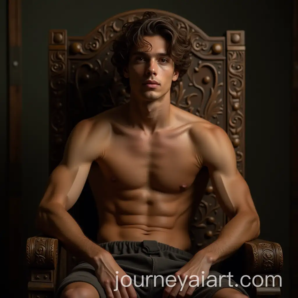 Handsome-18YearOld-Sitting-Shirtless-on-Throne-Like-a-Greek-Hero