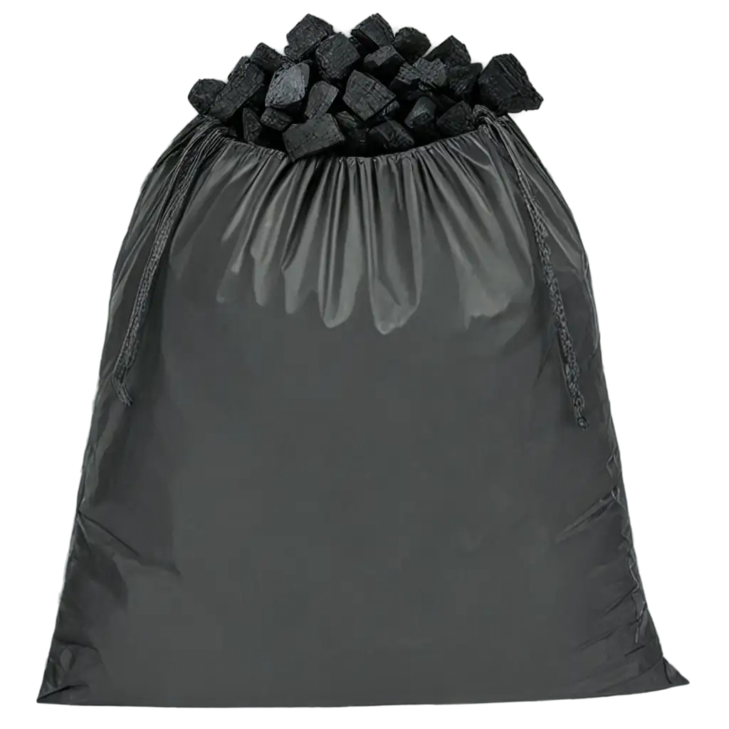 A-Bag-with-Coal-PNG-Image-Realistic-Illustration-for-Industrial-and-Seasonal-Themes