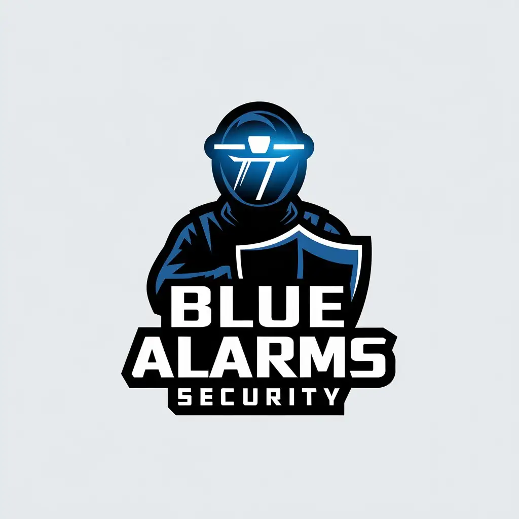 LOGO Design for Blue Alarms Security Cop Blue Lights with Moderate and Clear Background Theme