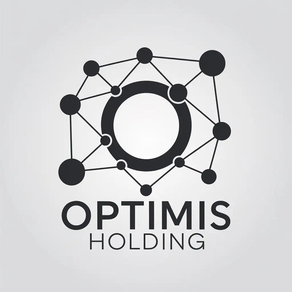 LOGO Design For Optimis Holding Minimalistic Vector Design with Bubbles and Network Theme